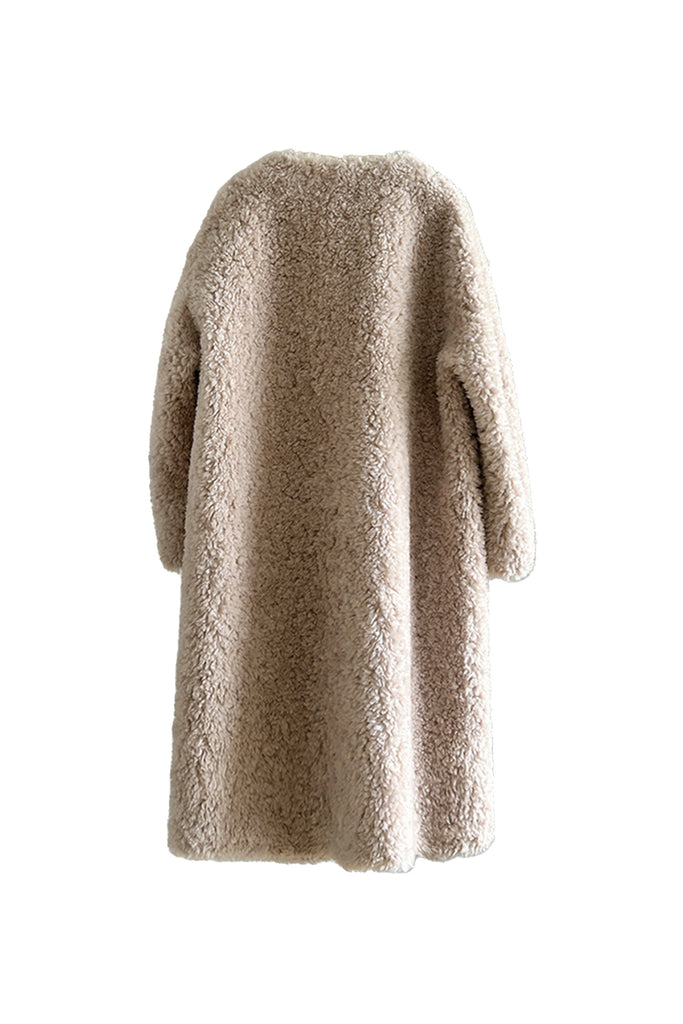 Fluffy Vintage Double Breasted Shearling Teddy Coat  Fibflx