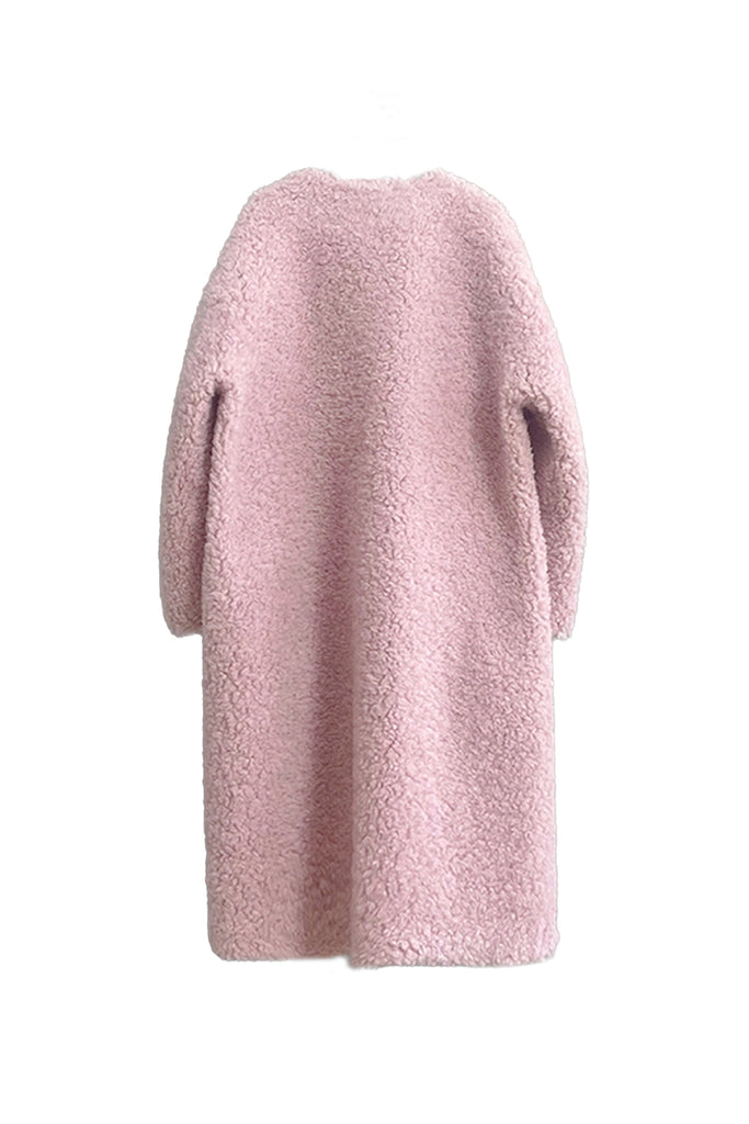 Fluffy Vintage Double Breasted Shearling Teddy Coat  Fibflx