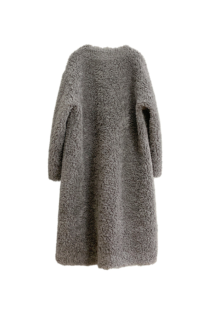 Fluffy Vintage Double Breasted Shearling Teddy Coat  Fibflx