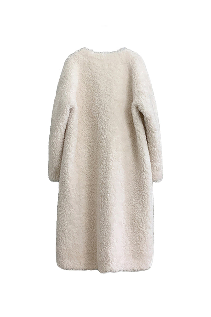 Fluffy Vintage Double Breasted Shearling Teddy Coat  Fibflx