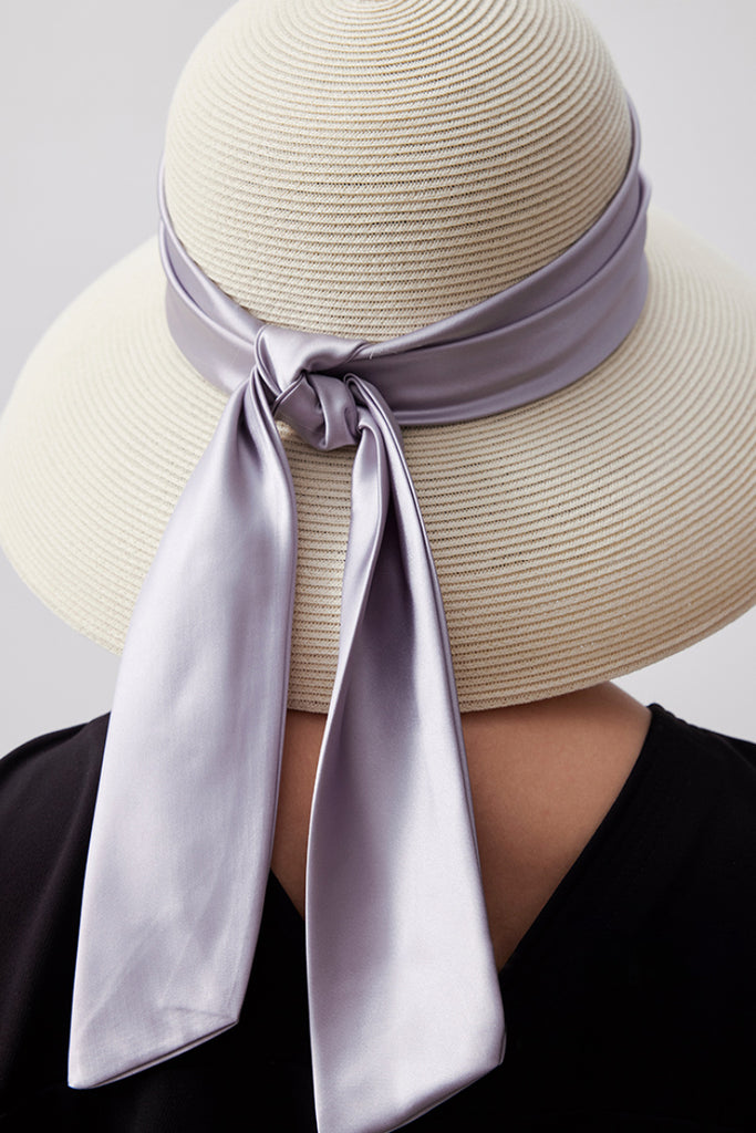 Handcrafted Packable Wide-Brim Ribbon Straw Sun Hat  Fibflx