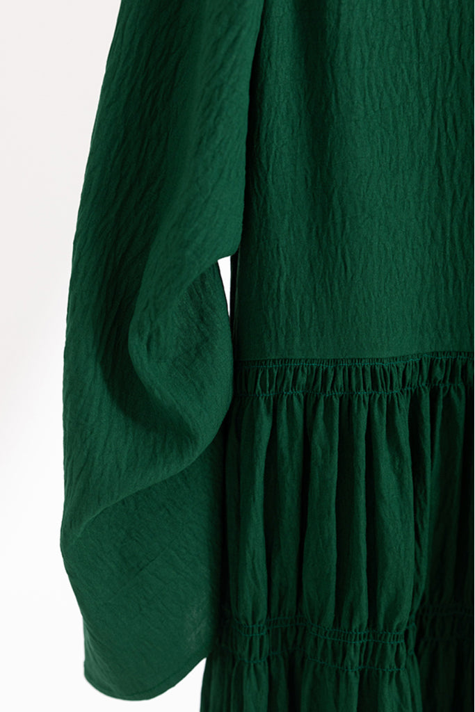 Forest Green Long-Sleeve Maxi Dress  Fibflx