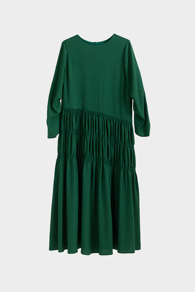 Forest Green Long-Sleeve Maxi Dress  Fibflx