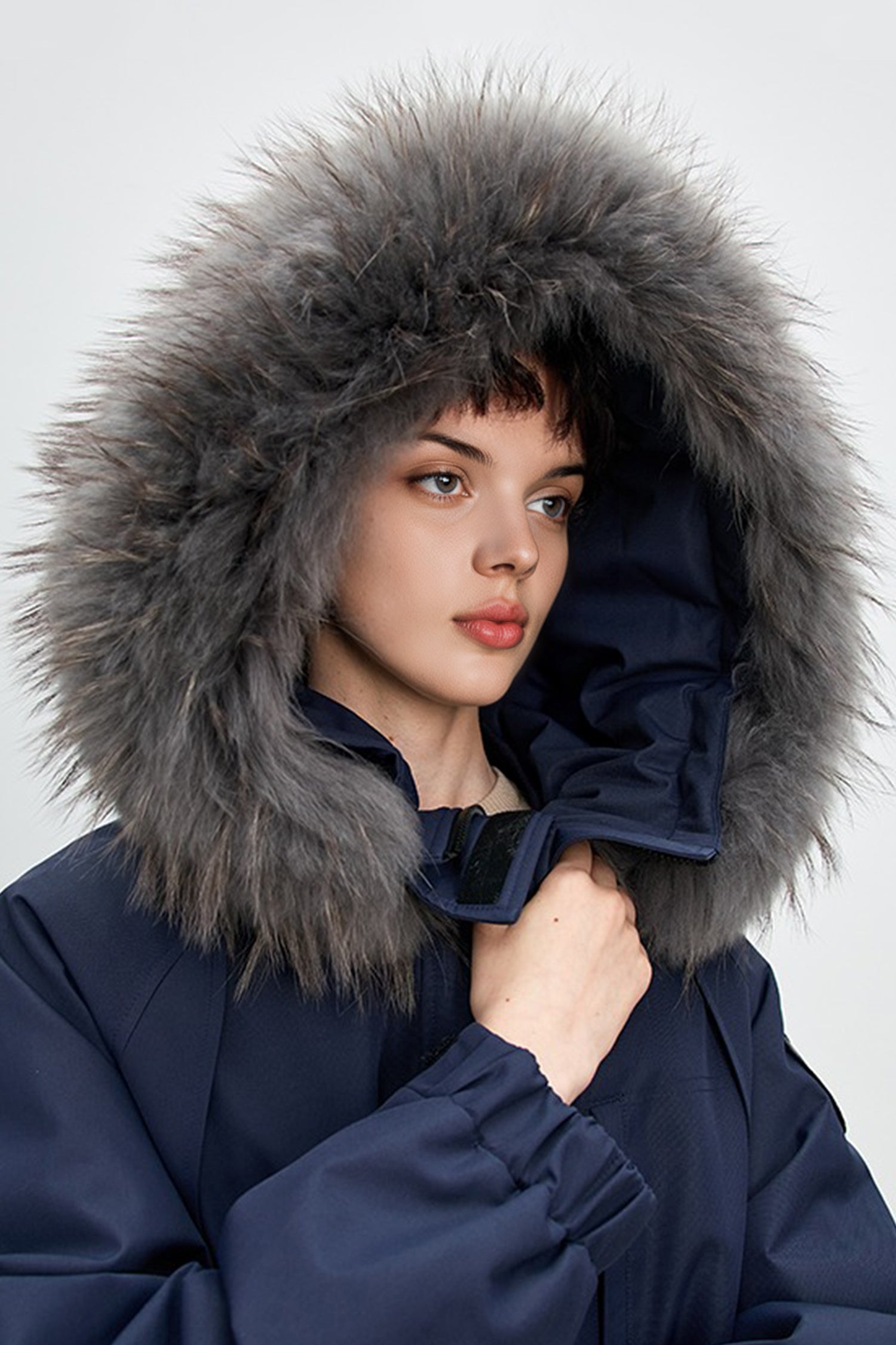 Women's Fox Fur Lined Parka | Raccoon Hood Winter Jacket - Fibflx