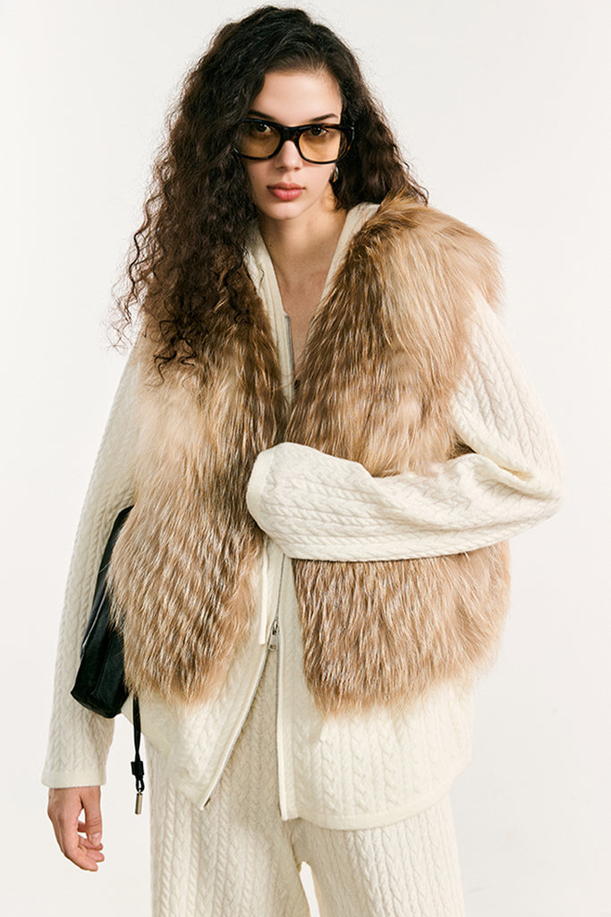 Fox Fur Vest ¨C Real Fur Sleeveless Shearling Gilet  Fibflx