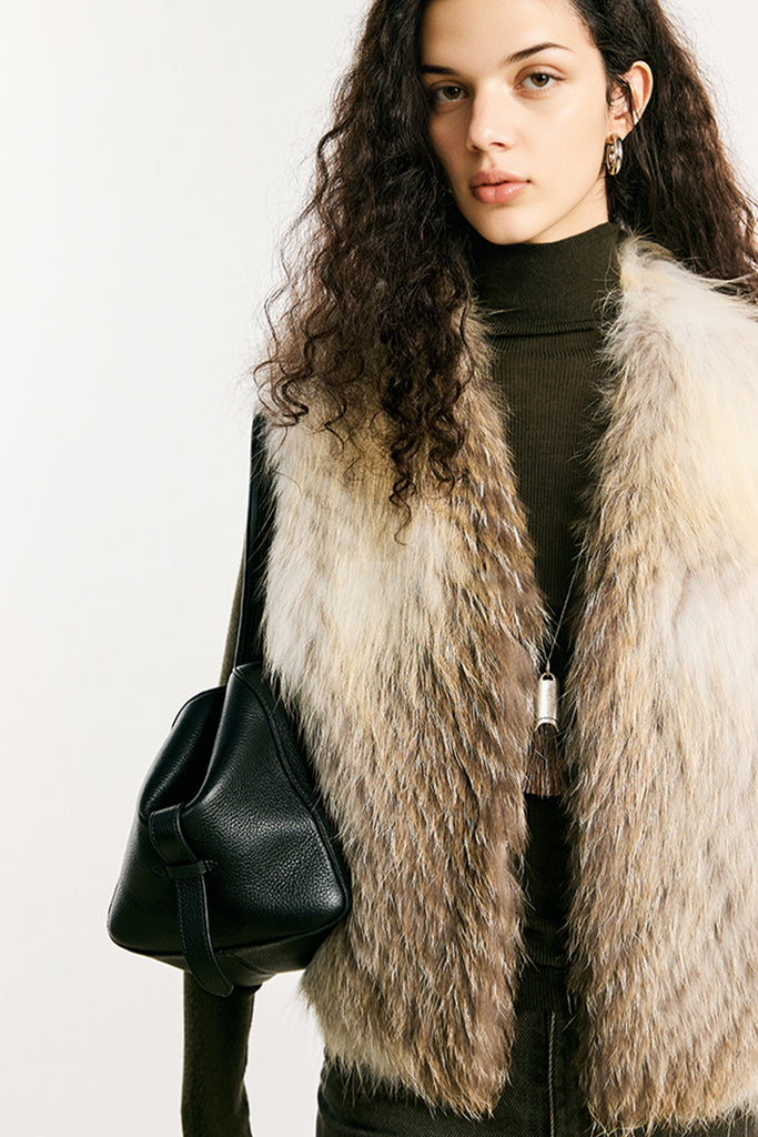 Fox Fur Vest ¨C Real Fur Sleeveless Shearling Gilet  Fibflx