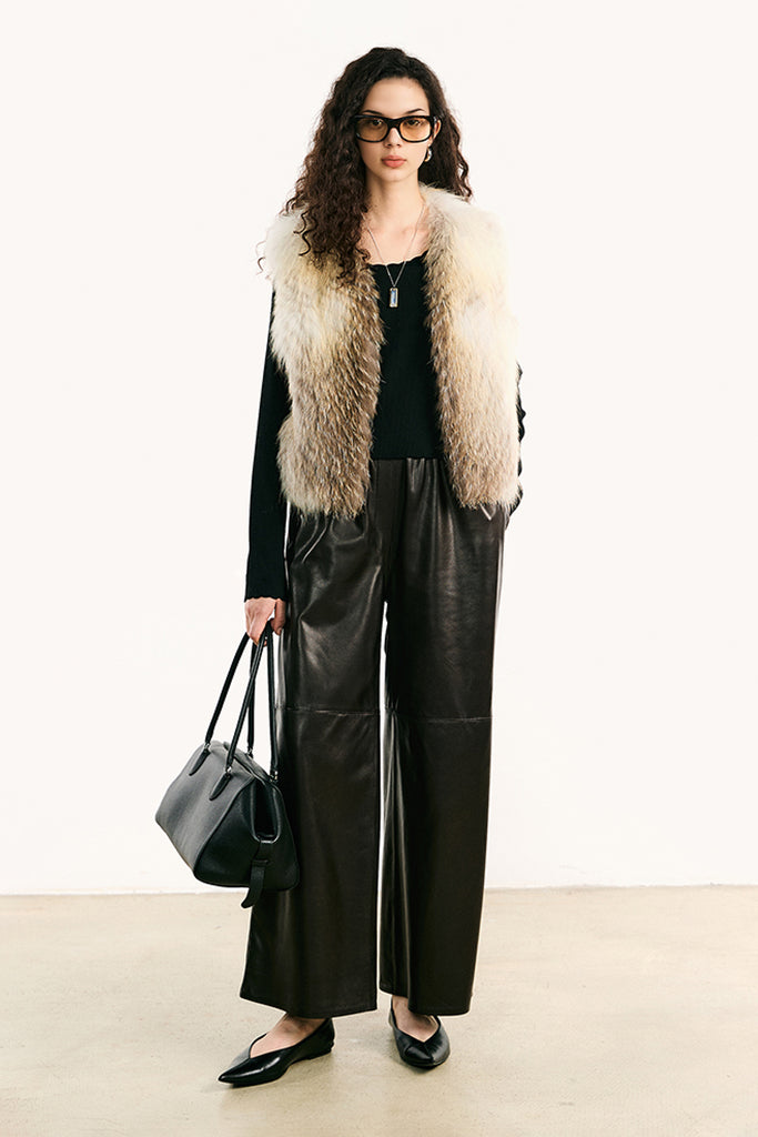 Fox Fur Vest ¨C Real Fur Sleeveless Shearling Gilet  Fibflx