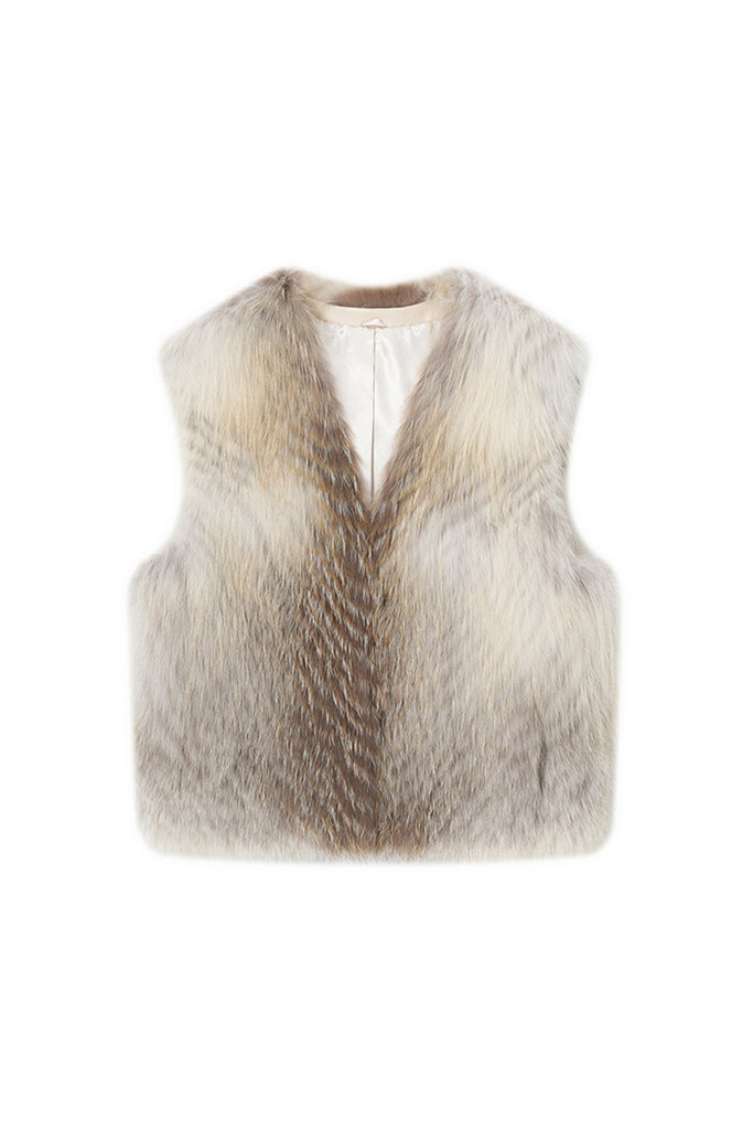 Fox Fur Vest ¨C Real Fur Sleeveless Shearling Gilet  Fibflx