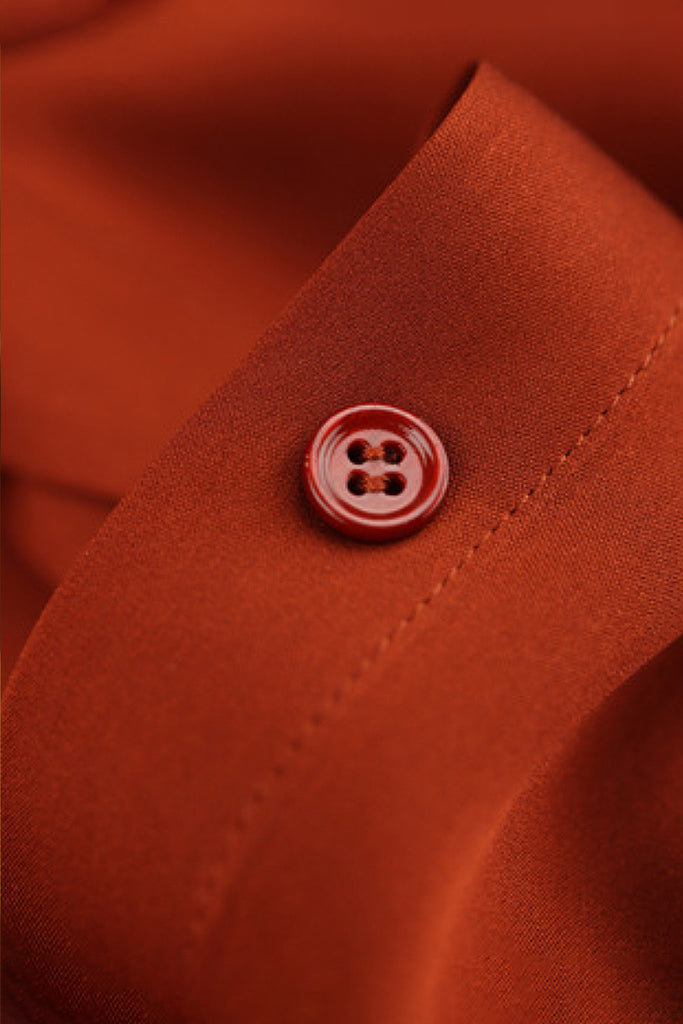 French Silk V-Neck Long-Sleeve Ribbon Blouse  Fibflx