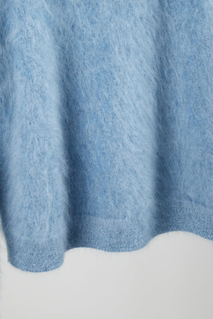 Fuzzy Brushed Cashmere Marled Quarter-Zip Polo Sweater  Fibflx