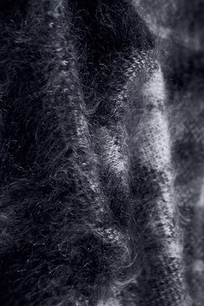 Fuzzy Brushed Cashmere Plaid Pullover Sweater  Fibflx