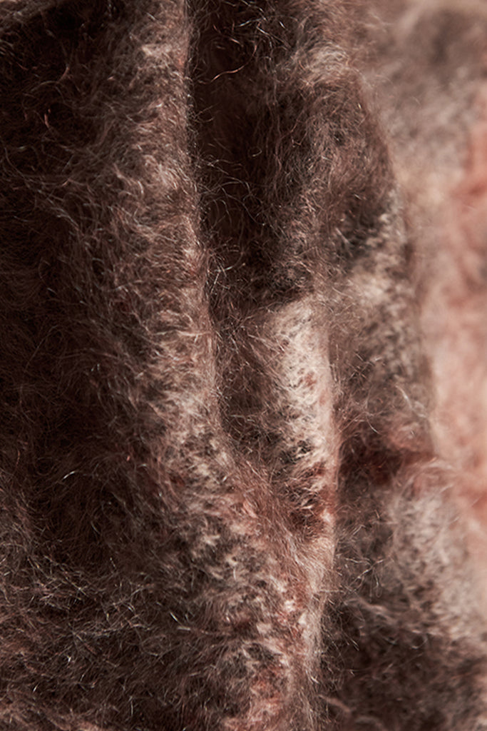 Fuzzy Brushed Cashmere Plaid Pullover Sweater  Fibflx