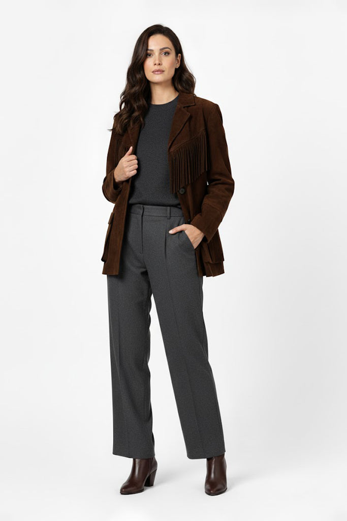 Goatskin Suede Western Fringe Jacket  Fibflx