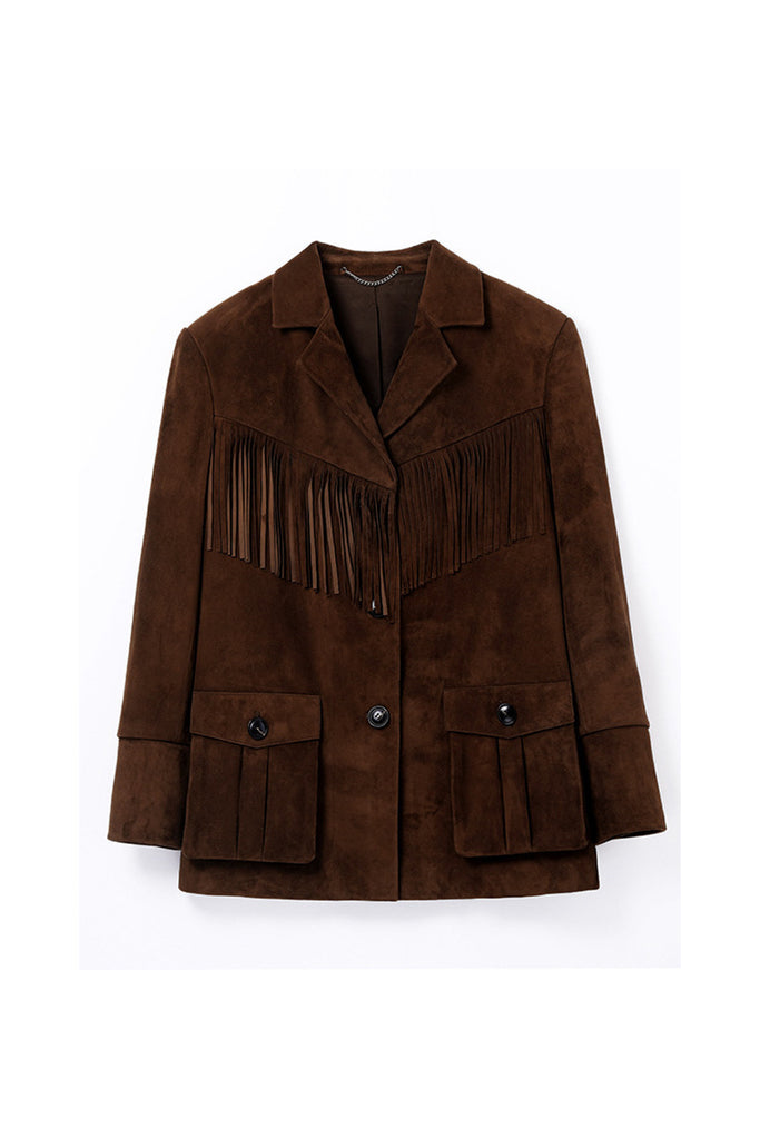 Goatskin Suede Western Fringe Jacket  Fibflx