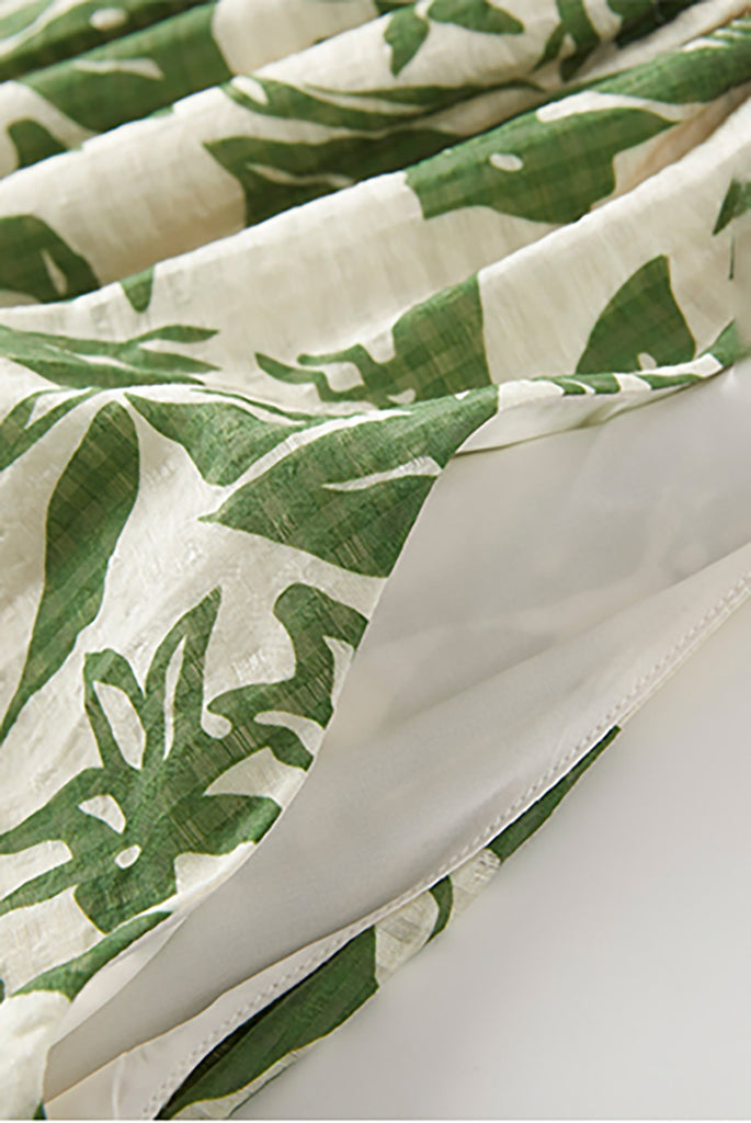 Green Floral Halter-Neck Beach Midi Dress  Fibflx