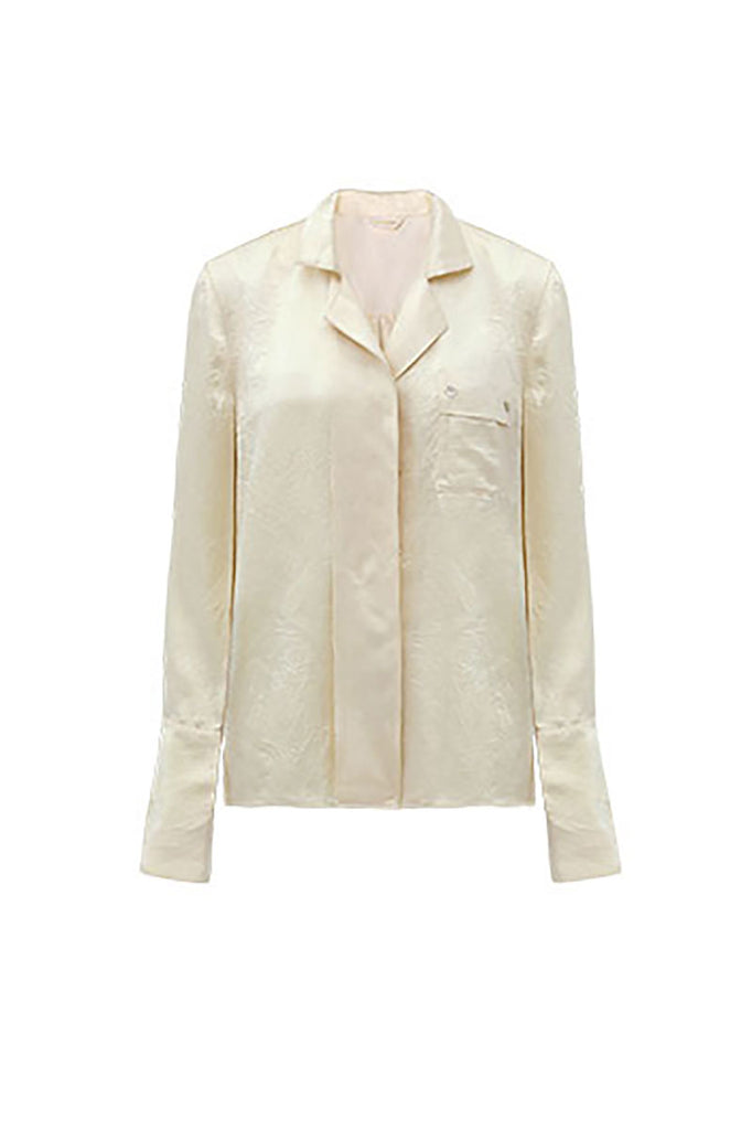 Hammered Satin Long-Sleeve Button-Down Shirt  Fibflx