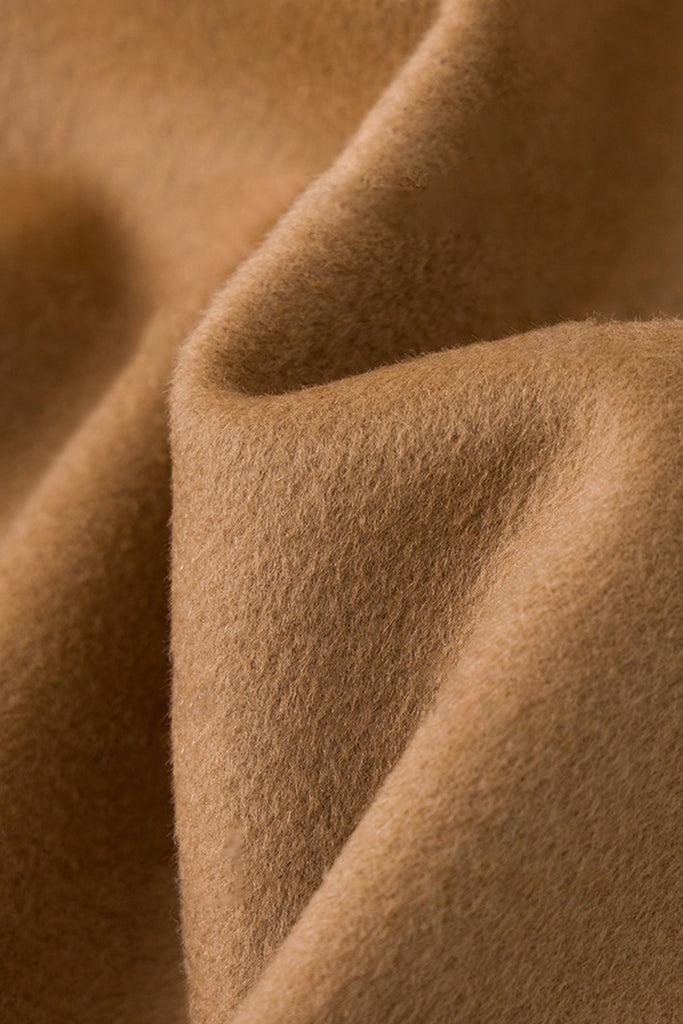 Hand-Finished Double-Faced Long Wool-Cashmere Wrap Coat  Fibflx