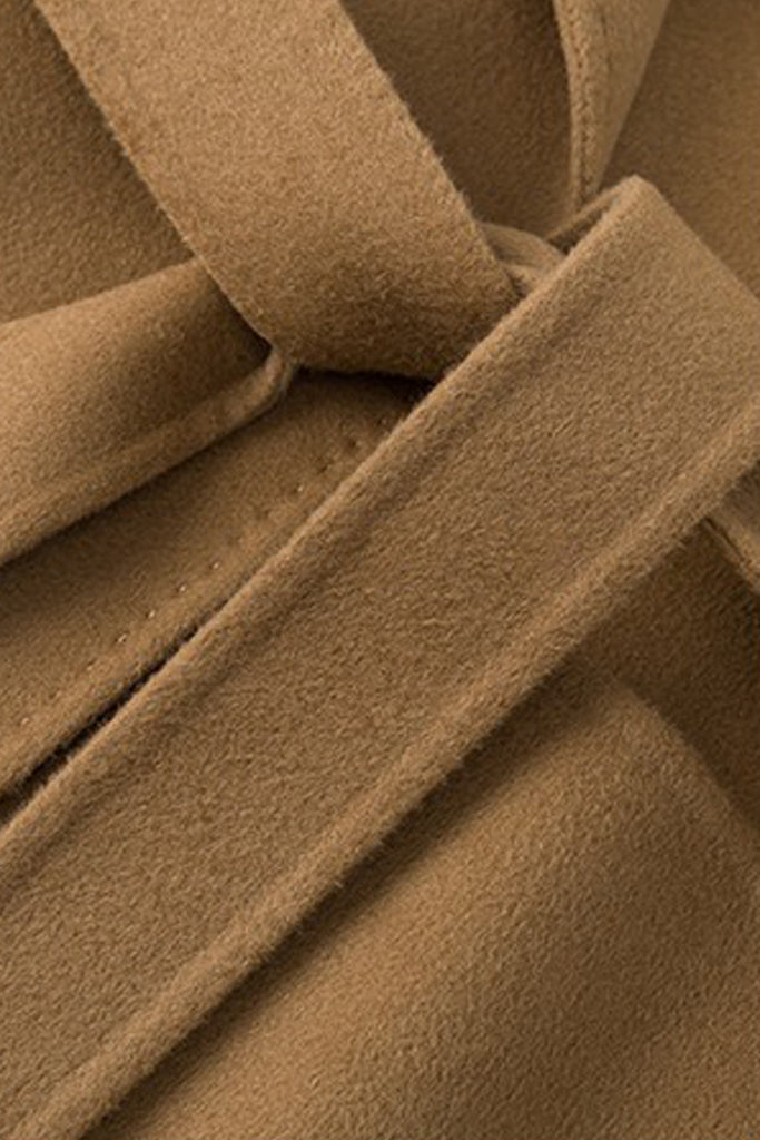 Hand-Finished Double-Faced Long Wool-Cashmere Wrap Coat  Fibflx