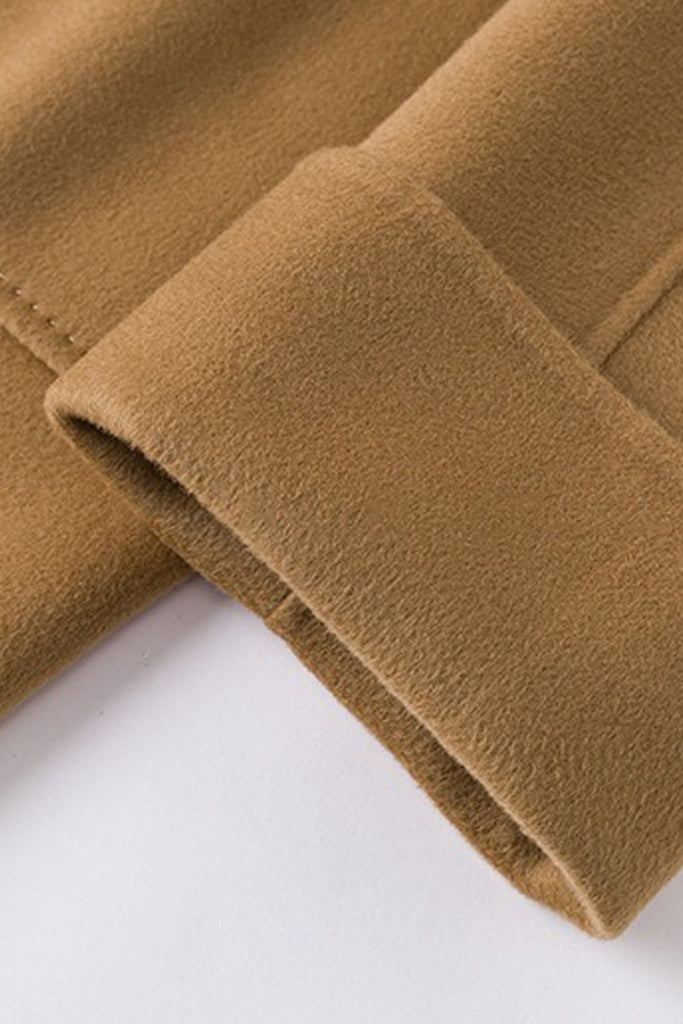 Hand-Finished Double-Faced Long Wool-Cashmere Wrap Coat  Fibflx