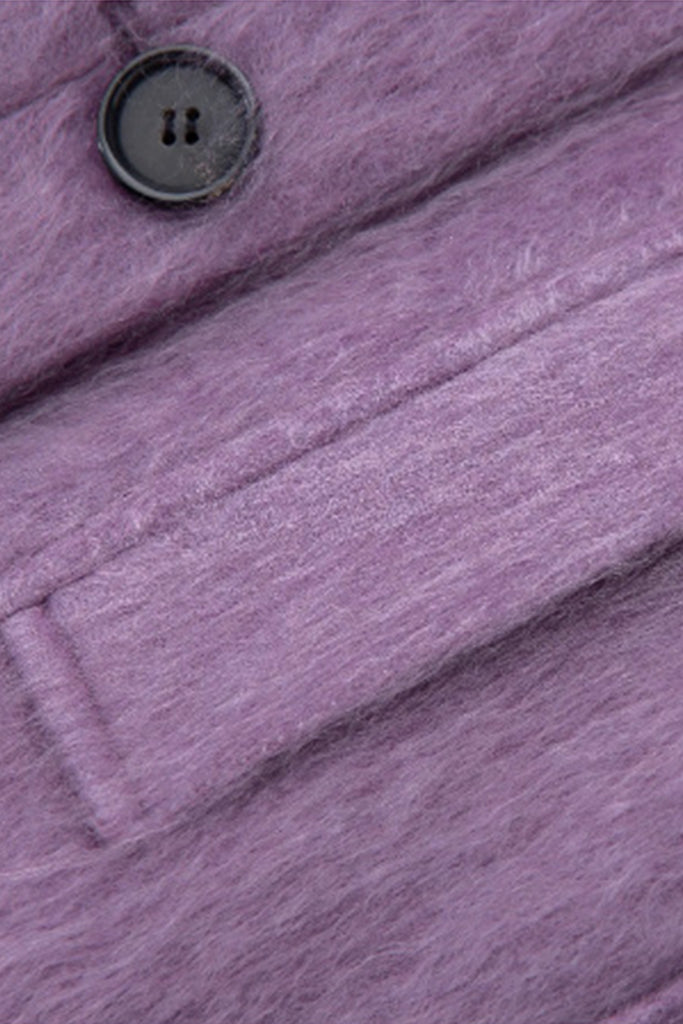 Handcrafted 100% Brushed Cashmere Double-Breasted Belted Coat  Fibflx