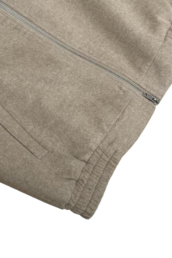 Herringbone Cashmere-Wool Double-Zip Bomber Jacket  Fibflx