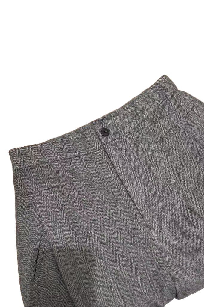 Herringbone Cashmere-Wool High-Rise Wide-Leg Pants  Fibflx