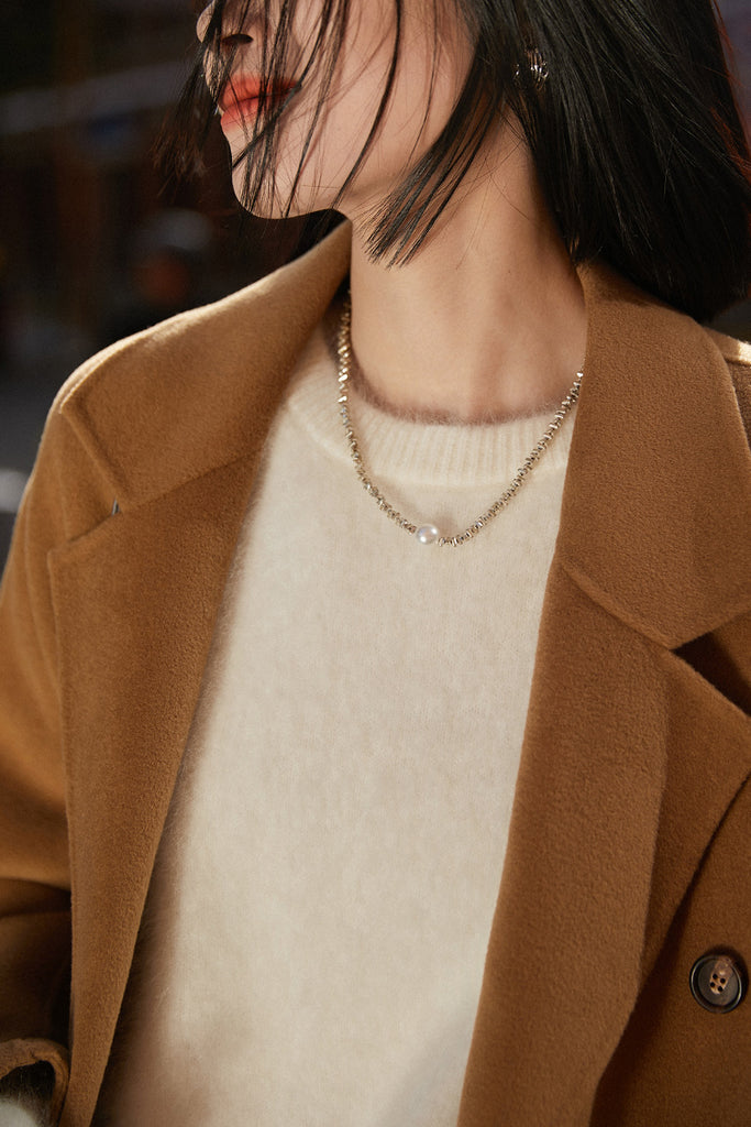 Italian-Made Brushed Cashmere Crewneck Sweater  Fibflx