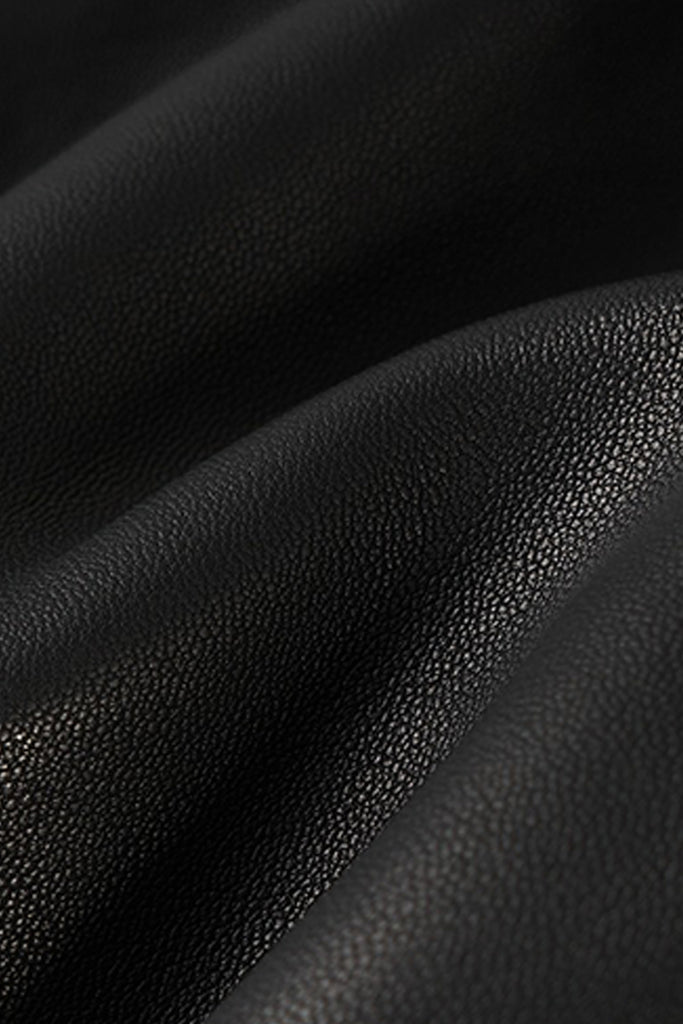 Italian Sheepskin Leather Double-Zip Bomber Jacket  Fibflx