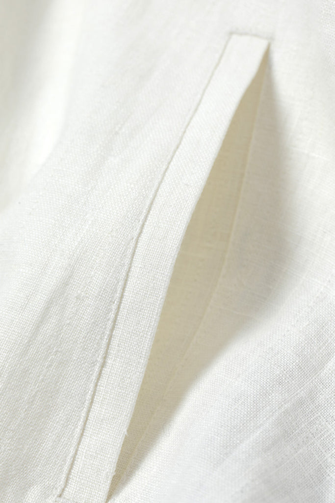 Italian Solbiati Linen Button-Up Jacket with Beaded Collar  Fibflx