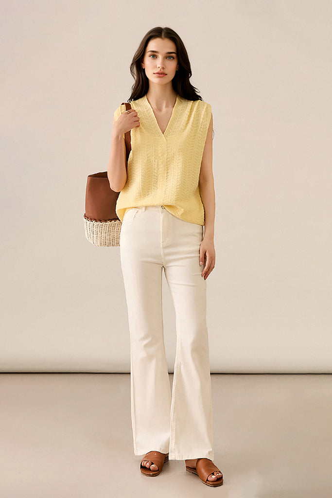 Jacquard Silk-Blend Fine-Knit Tank Top  Fibflx