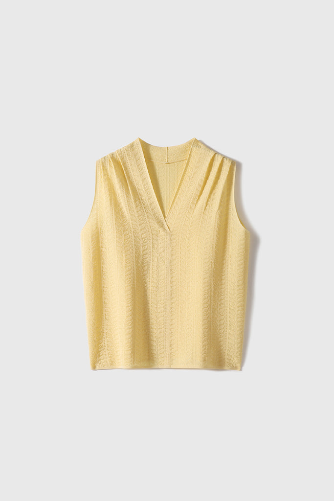 Jacquard Silk-Blend Fine-Knit Tank Top  Fibflx
