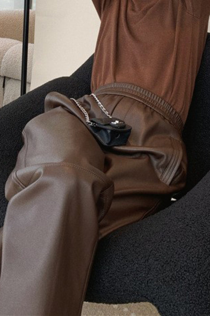 Lambskin Leather Cropped Pull-On Pants  Fibflx