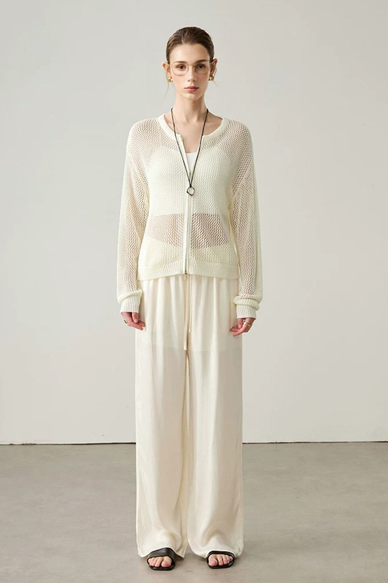 Crochet Cardigan Sweater | Lightweight Double Zip Cardigan | Fibflx