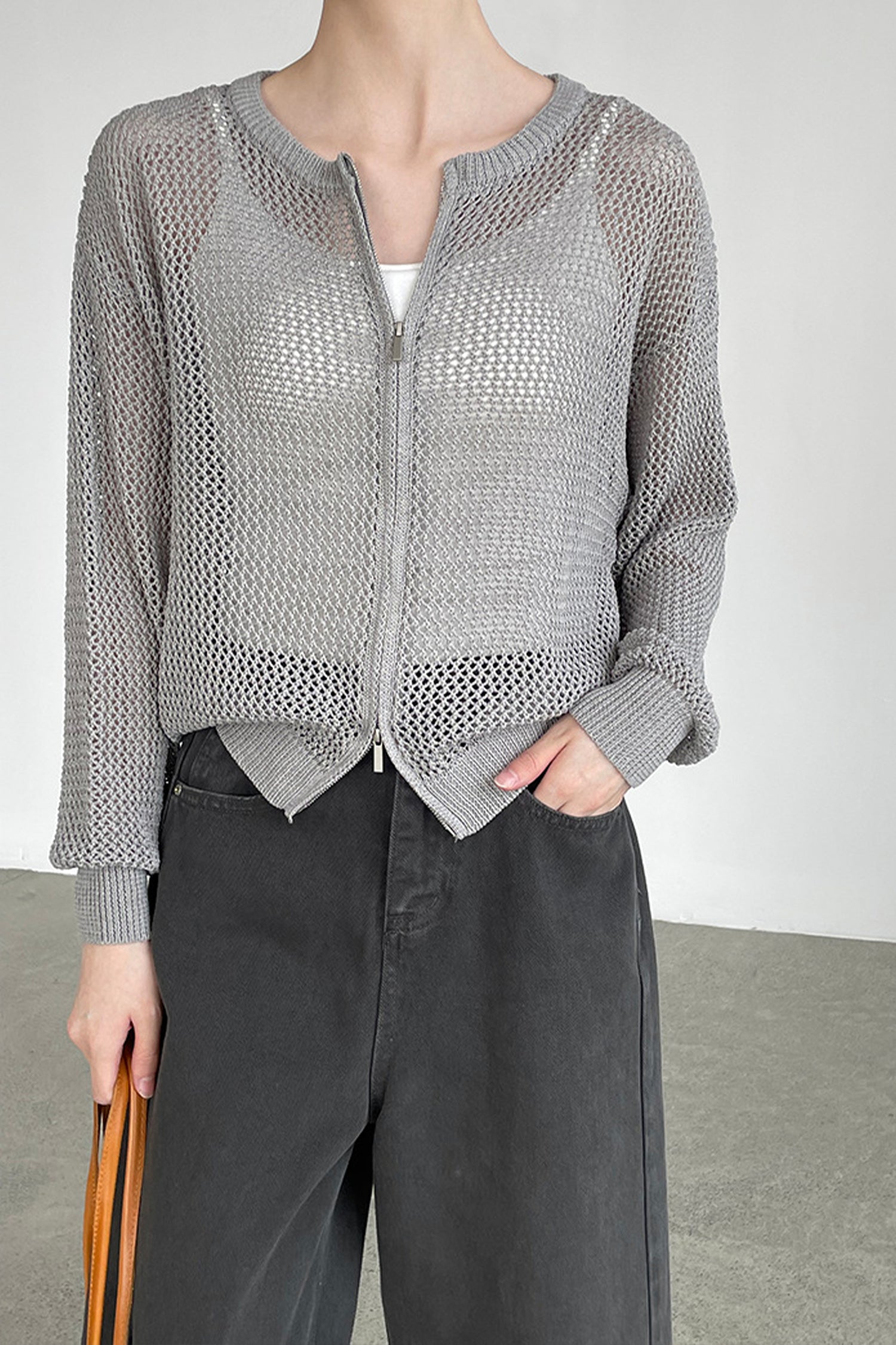 Crochet Cardigan Sweater | Lightweight Double Zip Cardigan | Fibflx