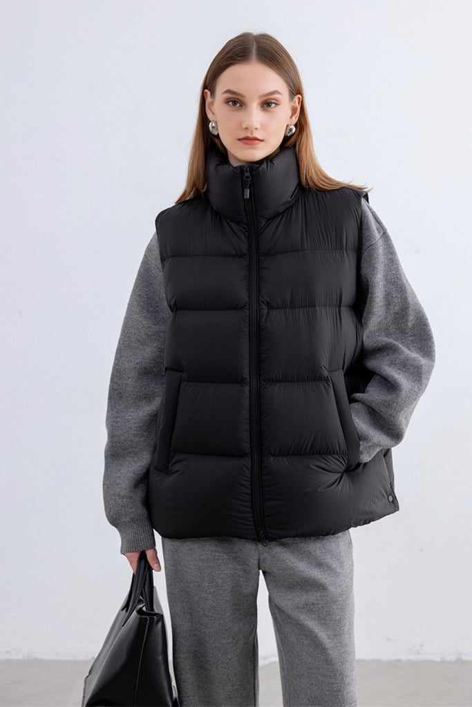 Lightweight Down Puffer Double-Zip Vest Black / M Fibflx