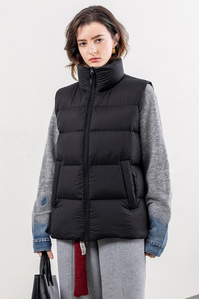 Lightweight Down Puffer Double-Zip Vest  Fibflx