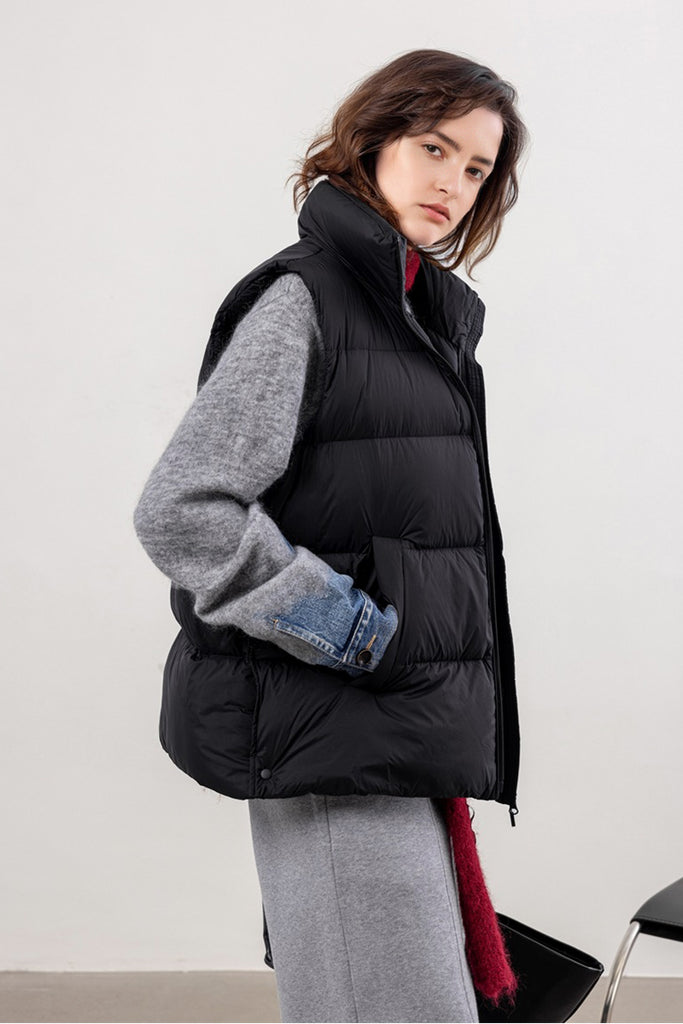 Lightweight Down Puffer Double-Zip Vest  Fibflx