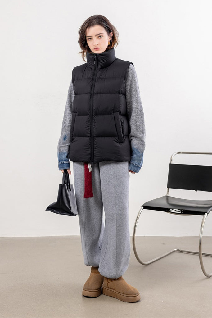 Lightweight Down Puffer Double-Zip Vest  Fibflx