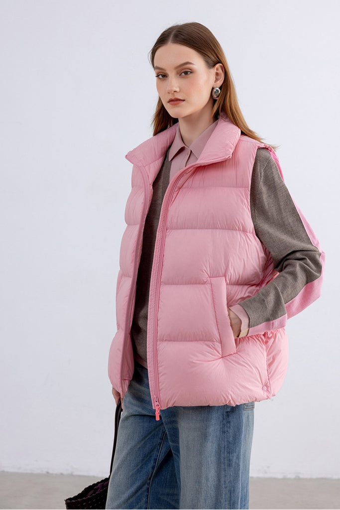Lightweight Down Puffer Double-Zip Vest  Fibflx