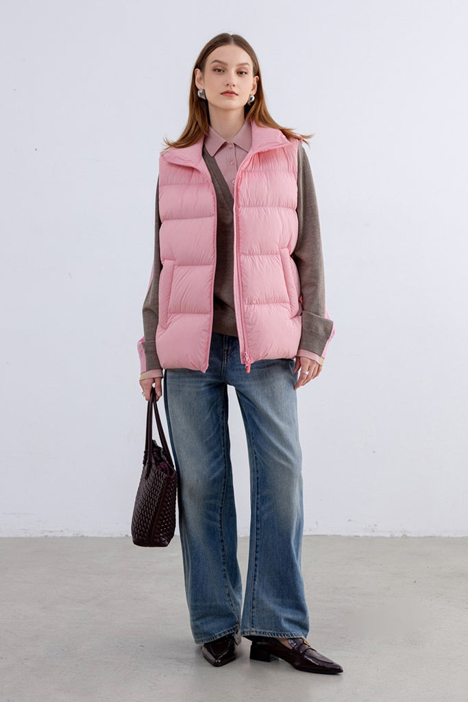 Lightweight Down Puffer Double-Zip Vest  Fibflx