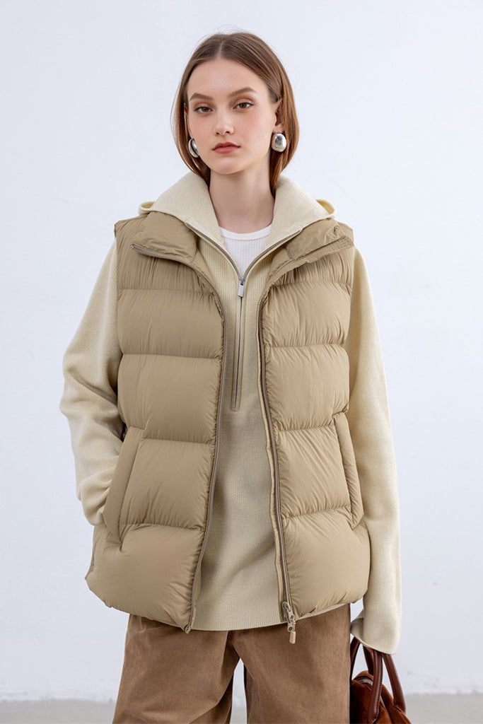Lightweight Down Puffer Double-Zip Vest  Fibflx