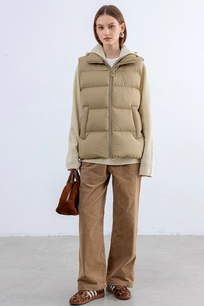 Lightweight Down Puffer Double-Zip Vest  Fibflx