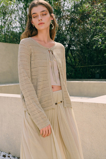 Fibflx Women's Luxe Brushed Cashmere Turtleneck Cardigan with Two