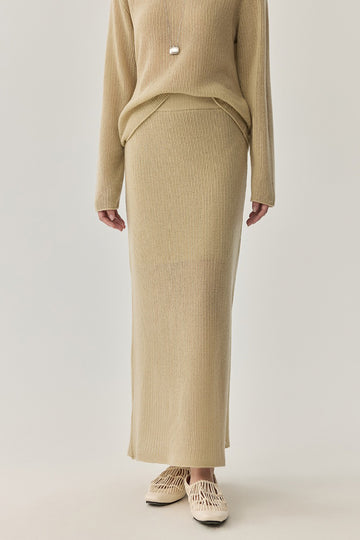 Lightweight Wool Open Knit Sweater Skirt - Fibflx