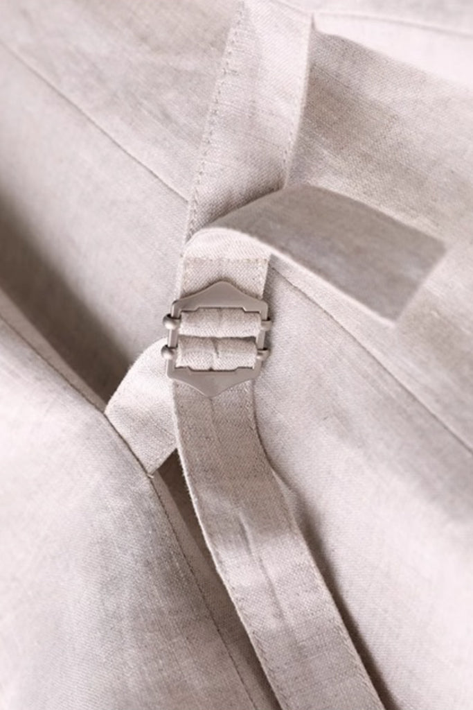 Linen Tailored V-Neck Button-Up Vest  Fibflx