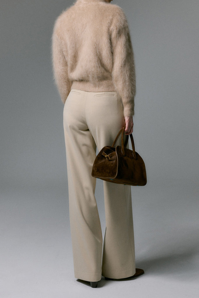 Luxe Brushed Cashmere Turtleneck Cardigan with Two-Way Zip  Fibflx