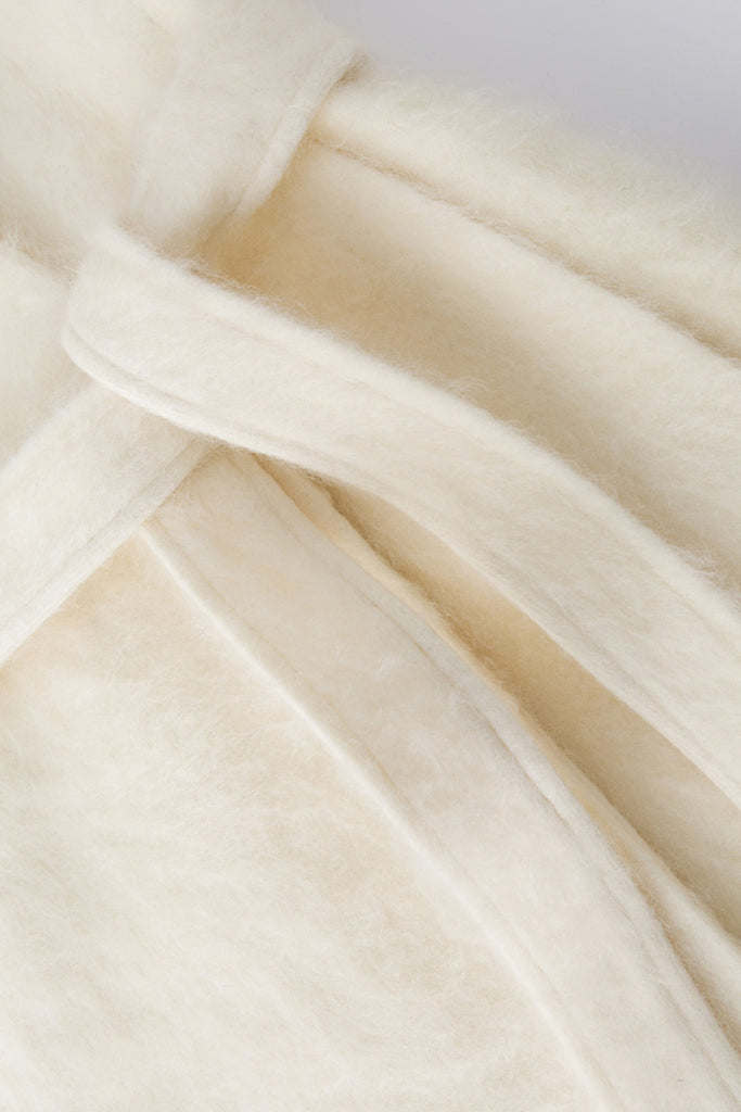 Luxe Handmade Brushed Wool Belted Wrap Coat  Fibflx