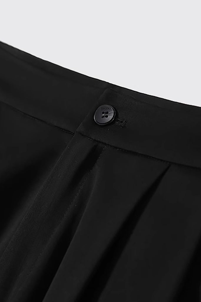 Lyocell Pleated Cropped Wide-Leg Pants  Fibflx