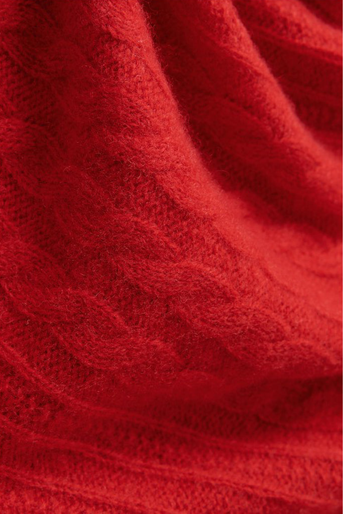 Ultrasoft Merino Wool Short-Sleeve Cable Sweater  Fibflx