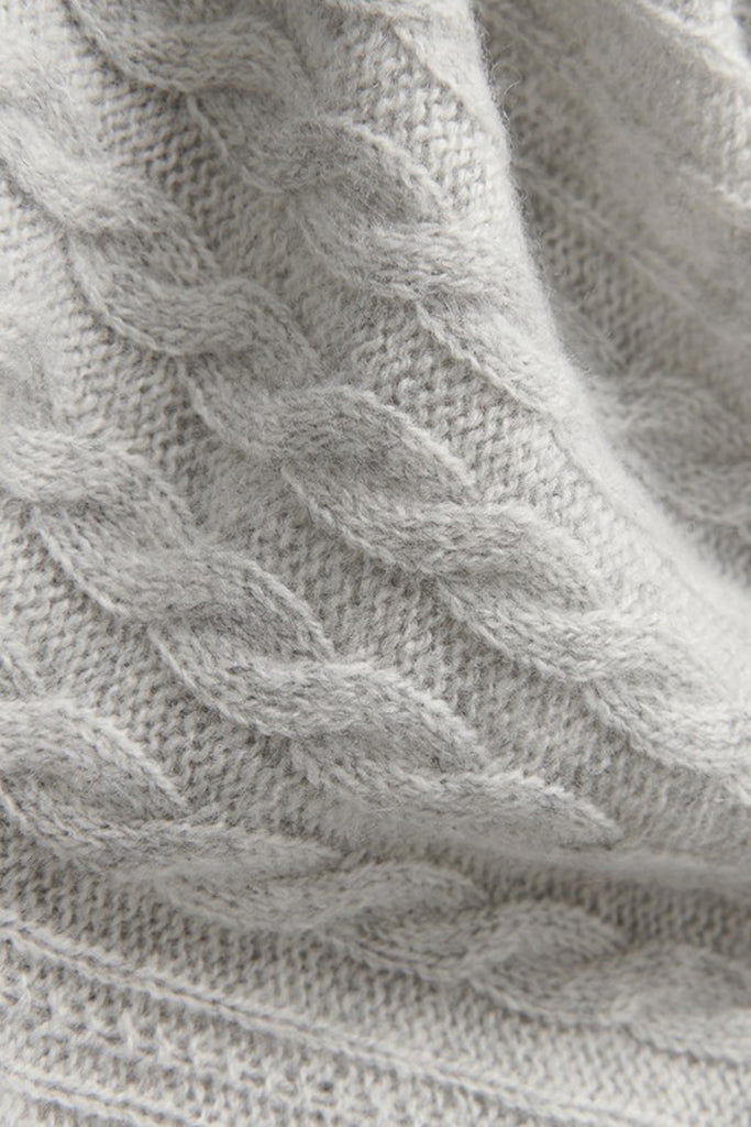 Ultrasoft Merino Wool Short-Sleeve Cable Sweater  Fibflx